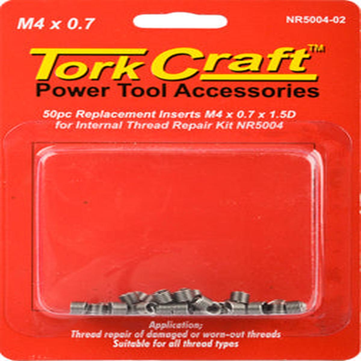 Tork Craft Thread Repair Kit M4 X 0.7 X1.5D Repl. Inserts For Nr5004