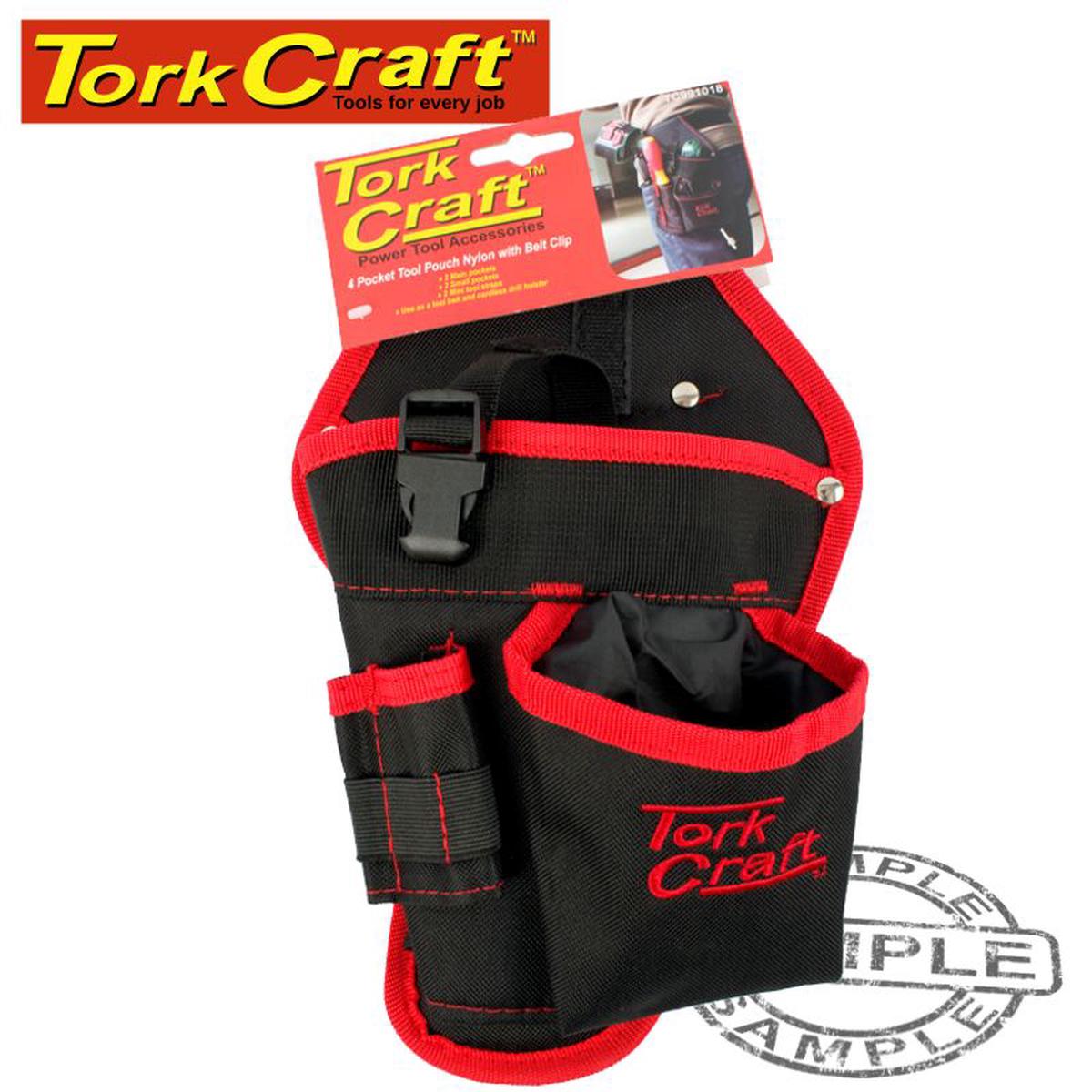 Tork Craft Tool Pouch Nylon With Belt Clip 2 Pocket