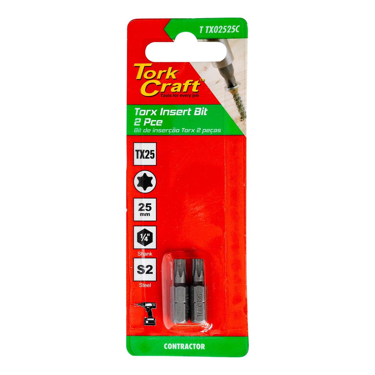 Tork Craft Torx Tx 25 Classic Insert Bit 25Mm 2Pc Carded