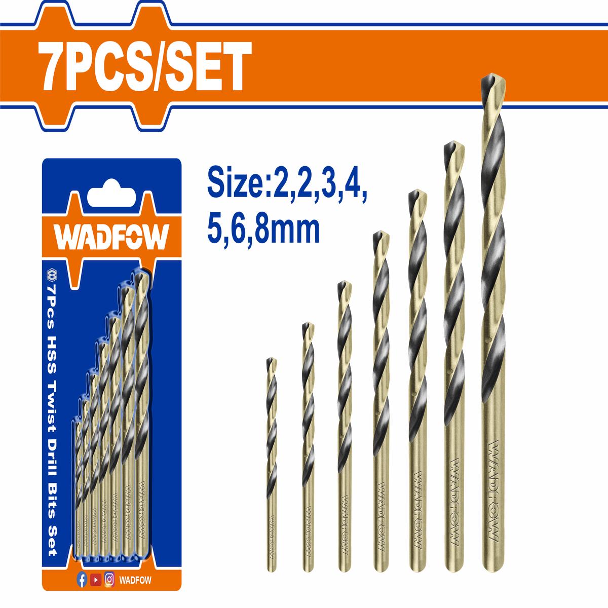 Wadfow HSS twist drill bits set 7 Piece