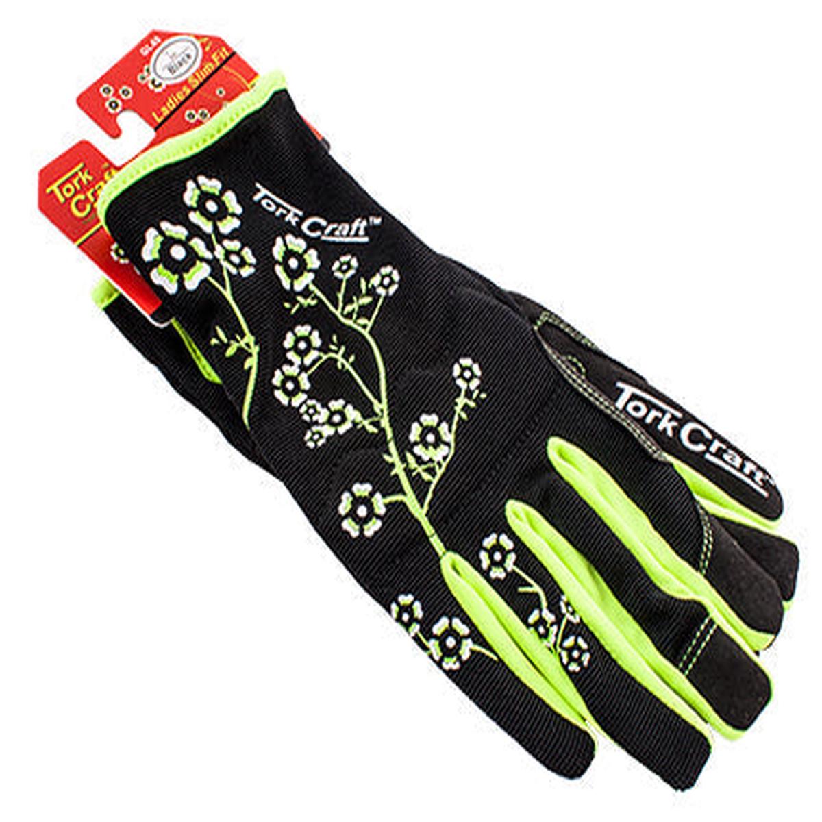 Tork Craft Ladies Slim Fit Garden Gloves Black X-Small