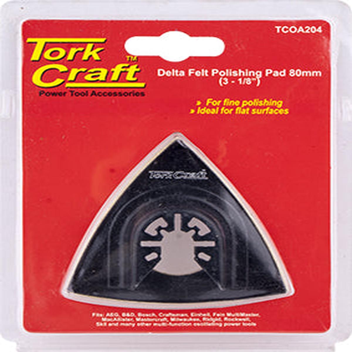 Tork Craft Quick Change Base & Arbor 80Mm Delta Felt Polishing Pad