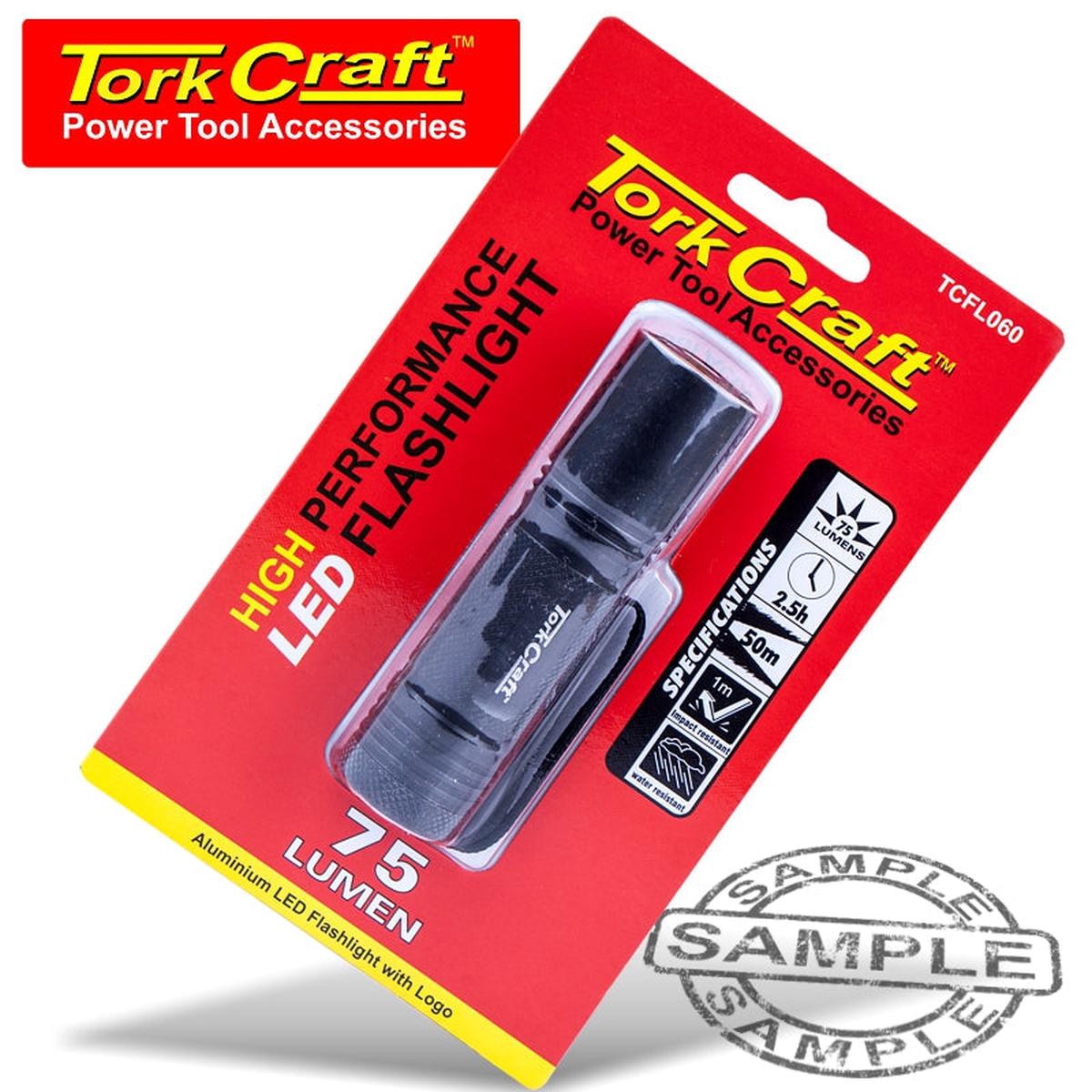 Tork Craft Torch Led Alum. 75Lm Blk Use 3 X Aaa Batteries Tork Craft Flash Light