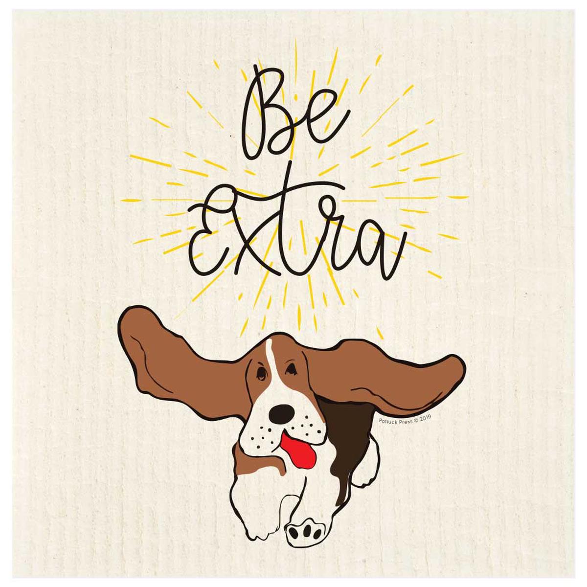 Be Extra Floppy Ears Dog Swedish Dishcloth