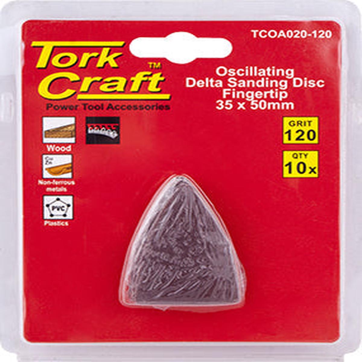 Tork Craft Oscilating Sandpaper A/O 35X50Mm 10Pc Fingertip 120Grit