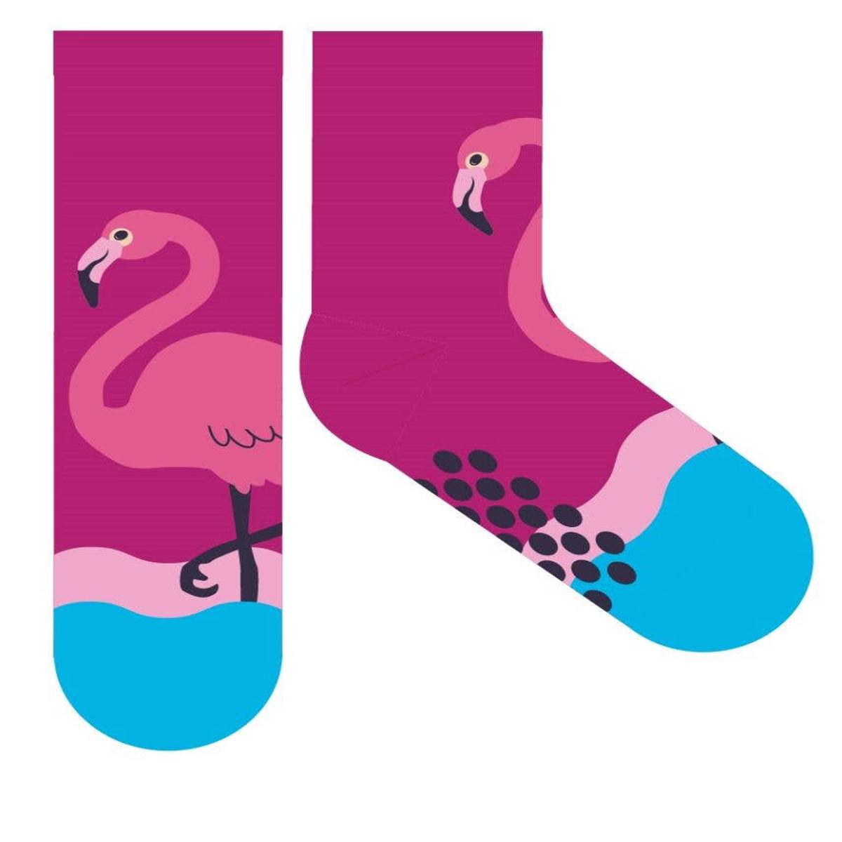 Chaussettes Enfant Antidrapantes Flamant Rose