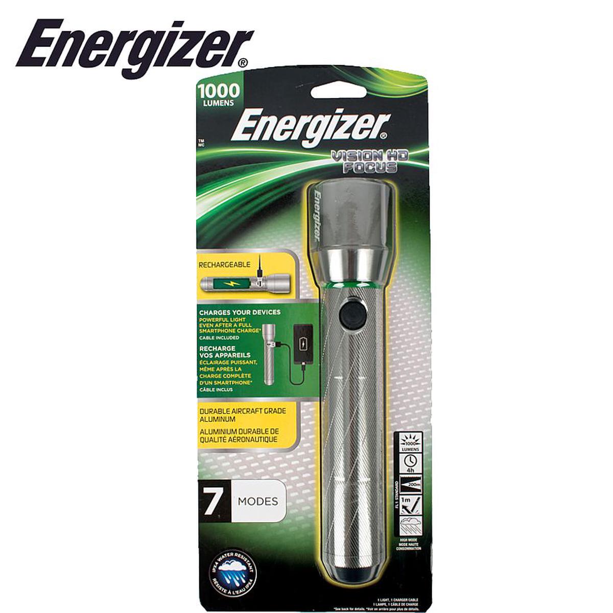 Energizer Usb Rech Vision Hd Metal Light 1000 Lum