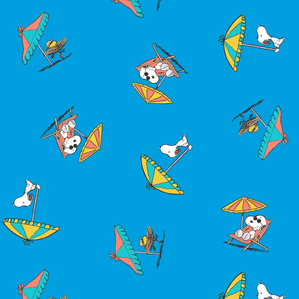 Peanuts Snoopy and Woodstock Beach Day Fabric