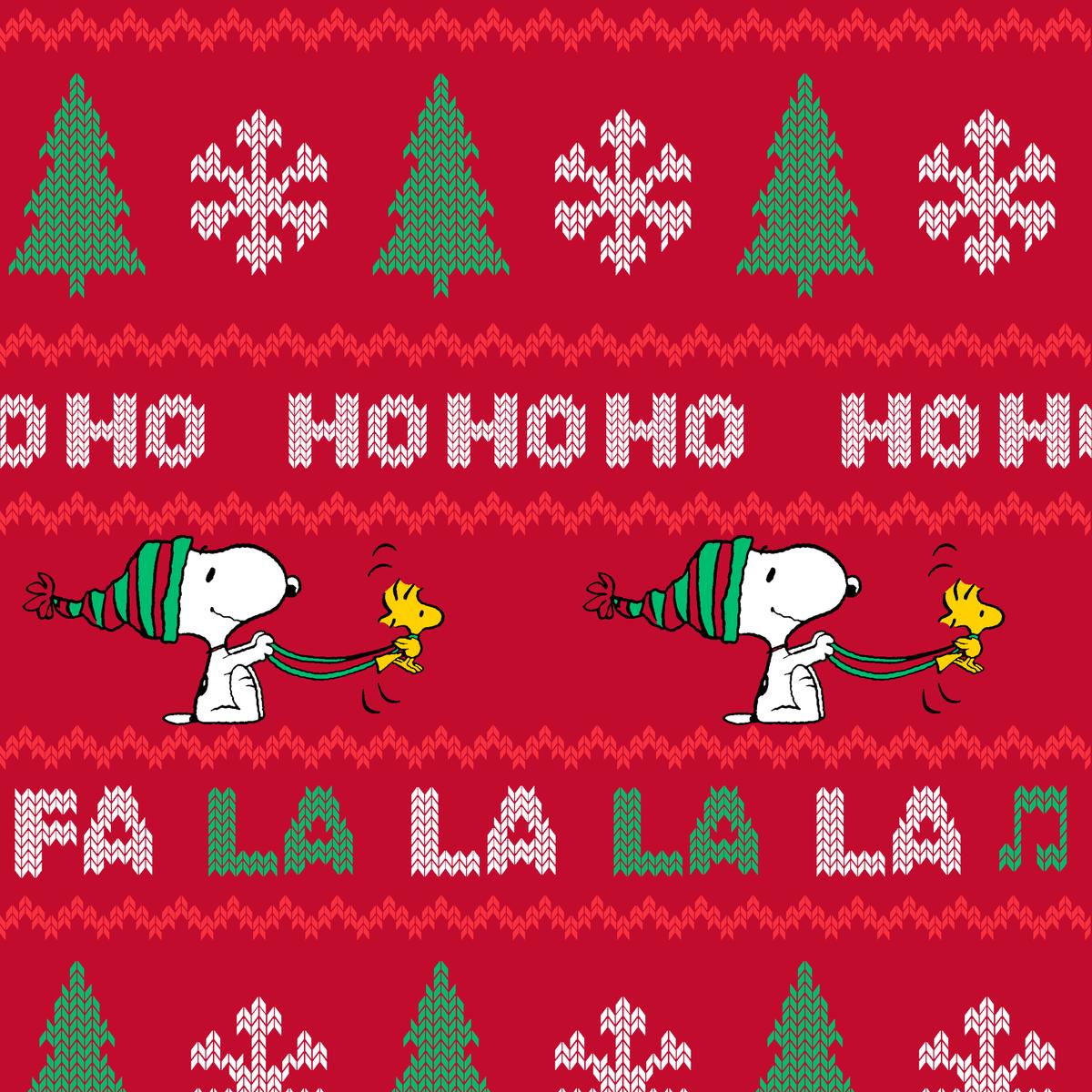 Peanuts Snoopy Christmas Sing Along Fabric