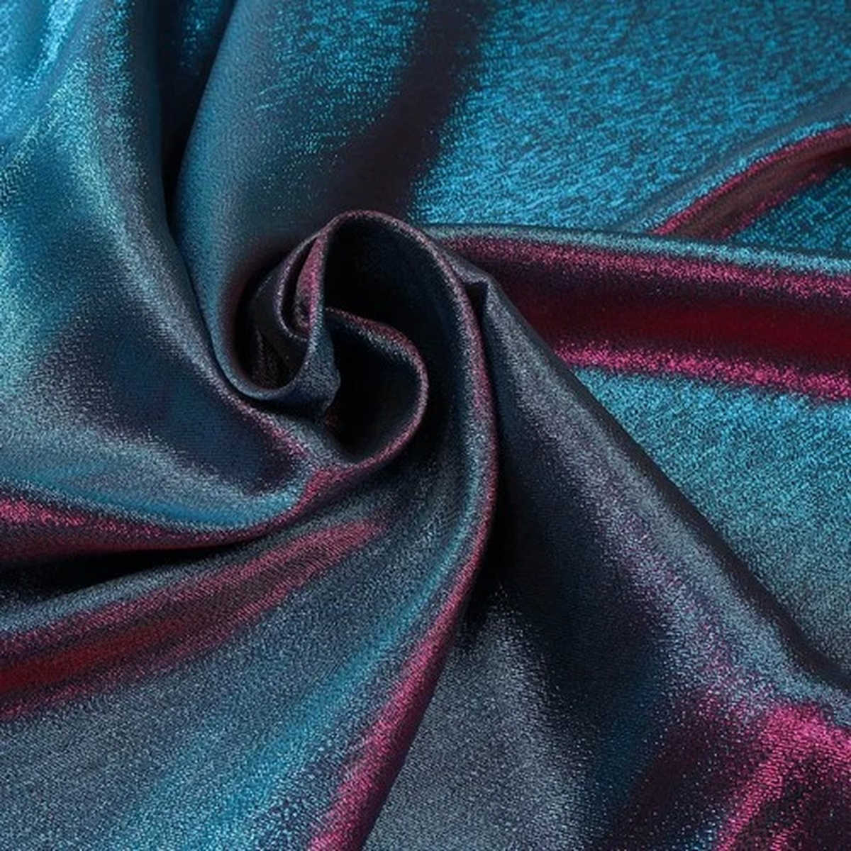 2 Yards Blue Fuchsia Blending Iridescent Metallic Thread Fabric 60 Inch