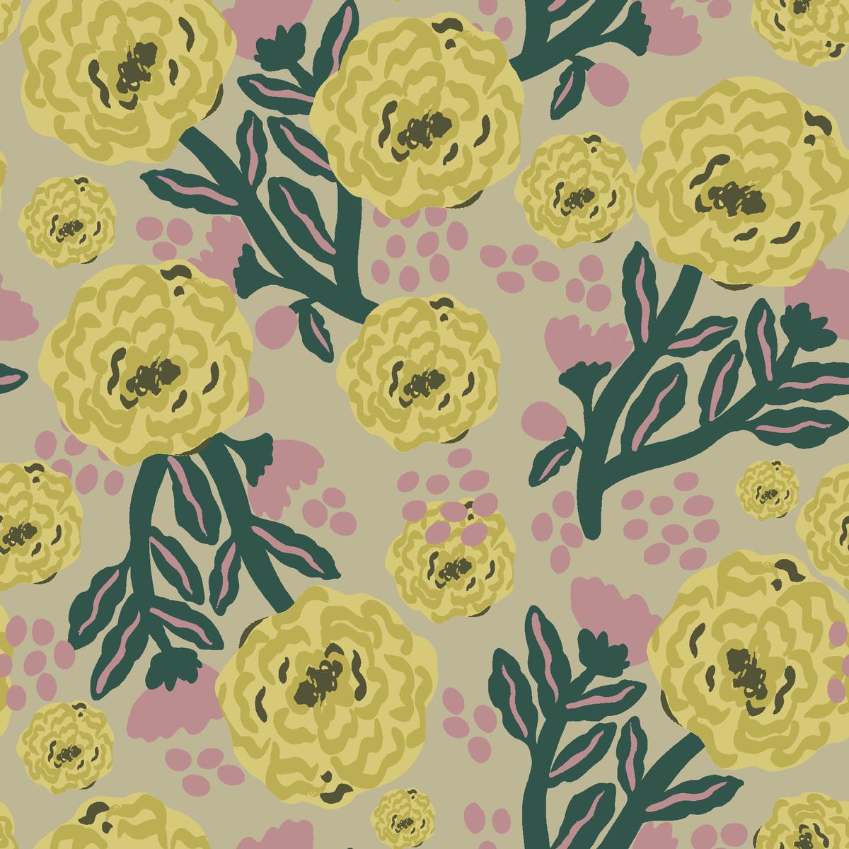 Breathe Live Explore Marigold Green Fabric