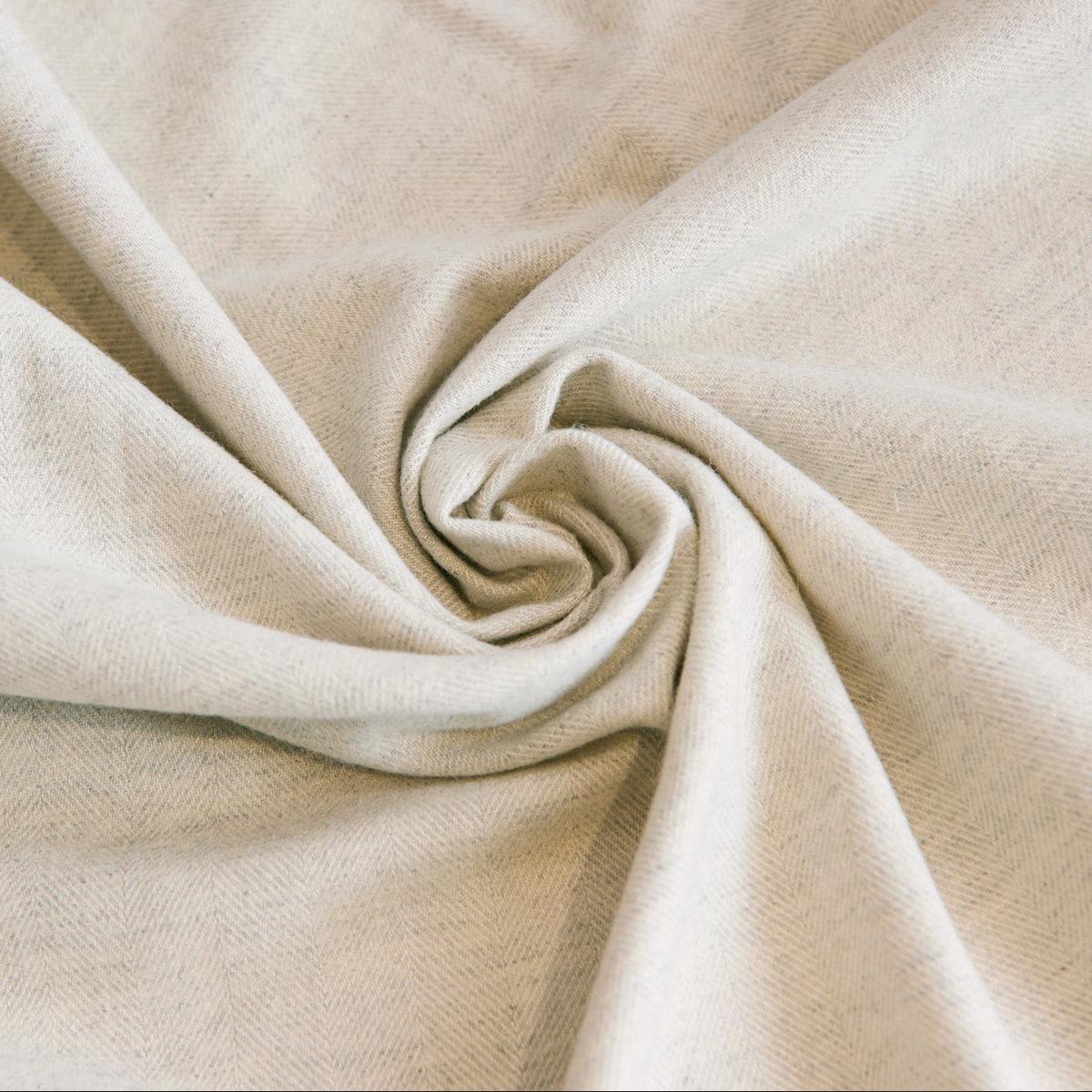 Cotton Wool Blend Brushed Herringbone - Light Grey TS-2024-1