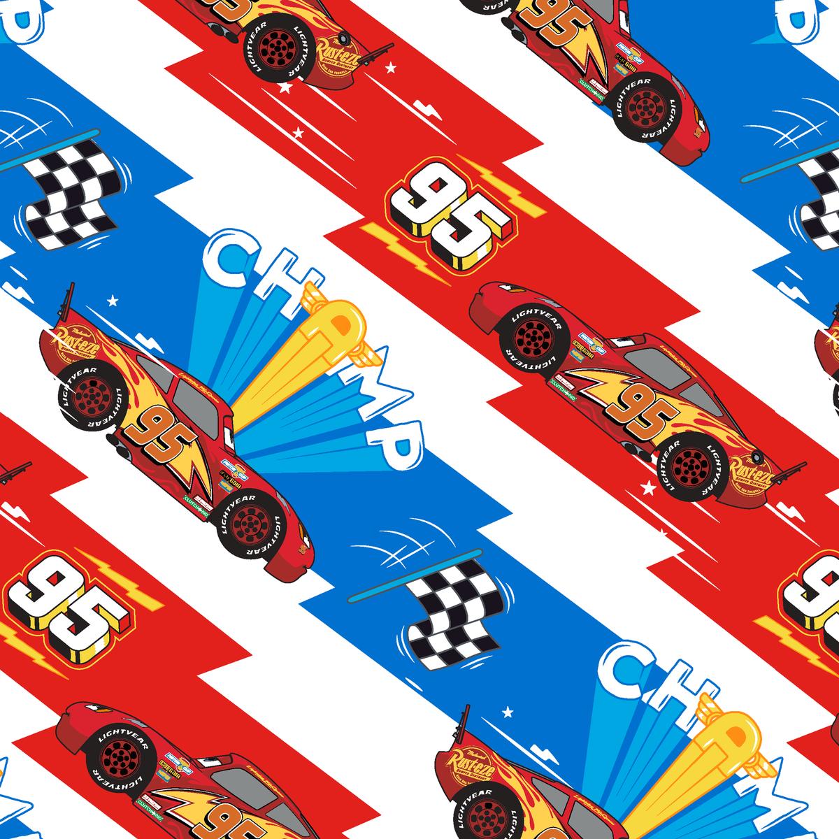 Disney and Pixar's Cars Diagonal Stripes Champion Fabric
