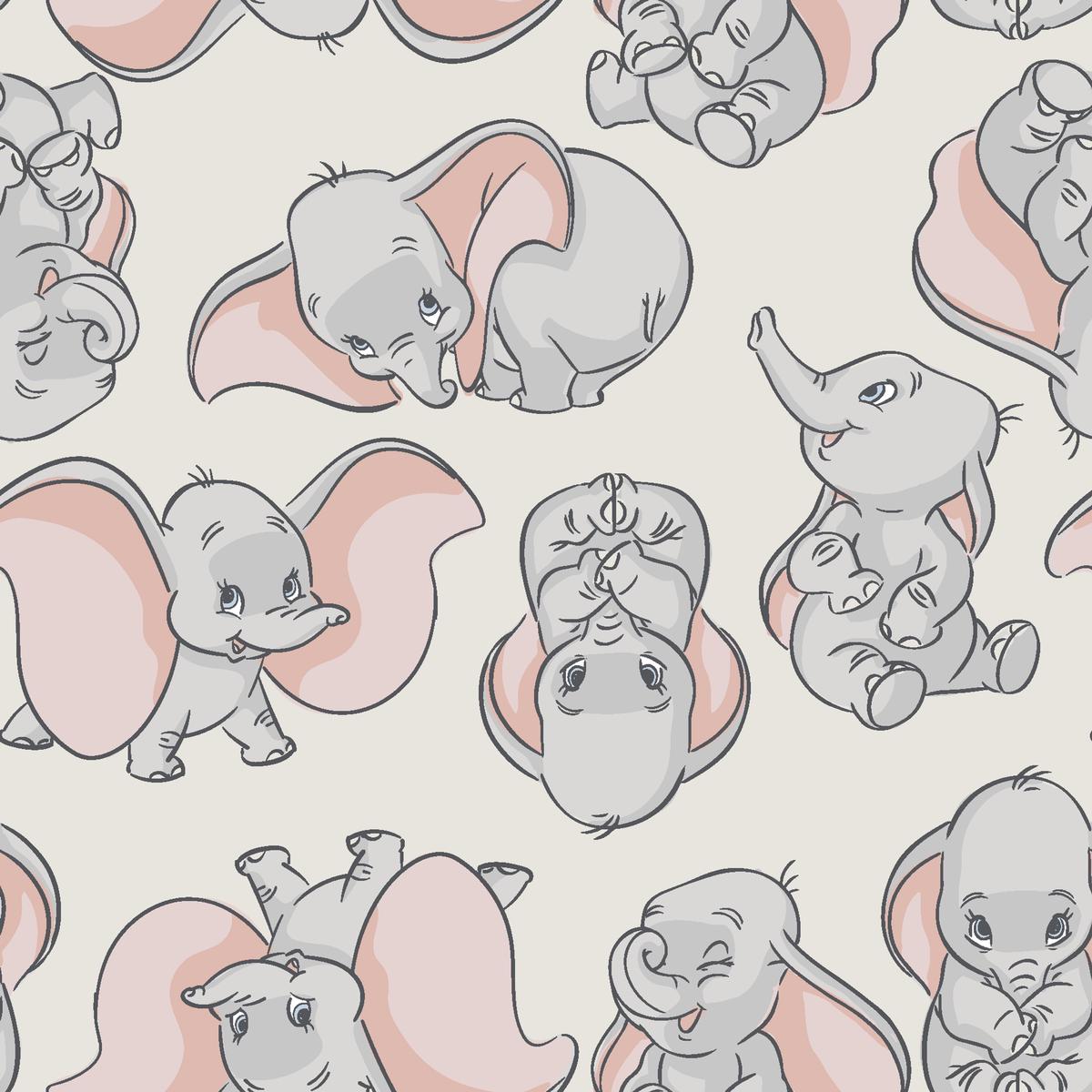 Disney Dumbo Tossed Pattern Fabric