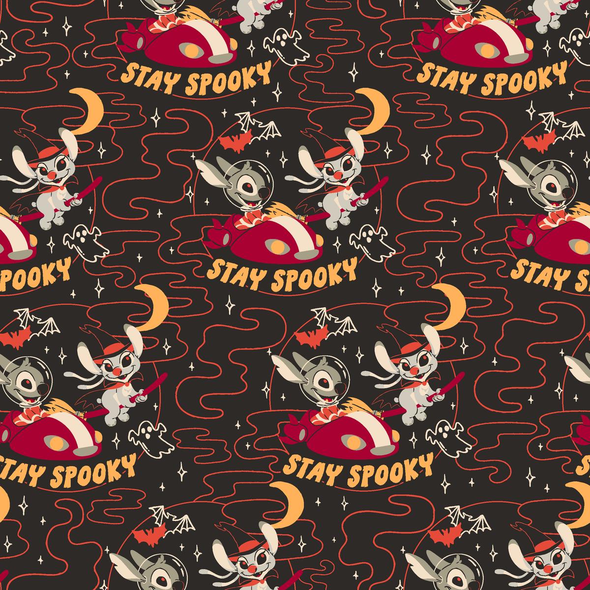 Disney Lilo & Stitch Halloween Stay Spooky Fabric