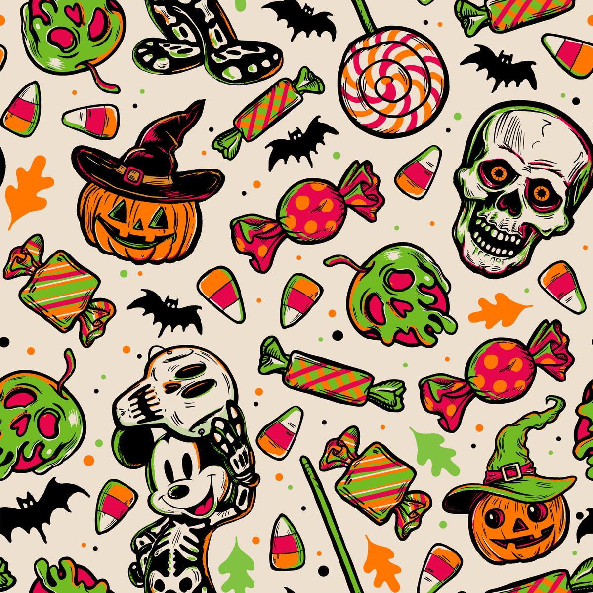Disney Mickey Mouse Spooky Candy Fabric