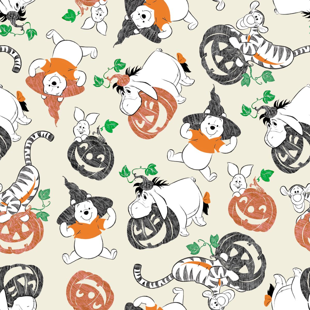 Disney Winnie the Pooh - Hundred Acre Halloween - Playful Character Fabric