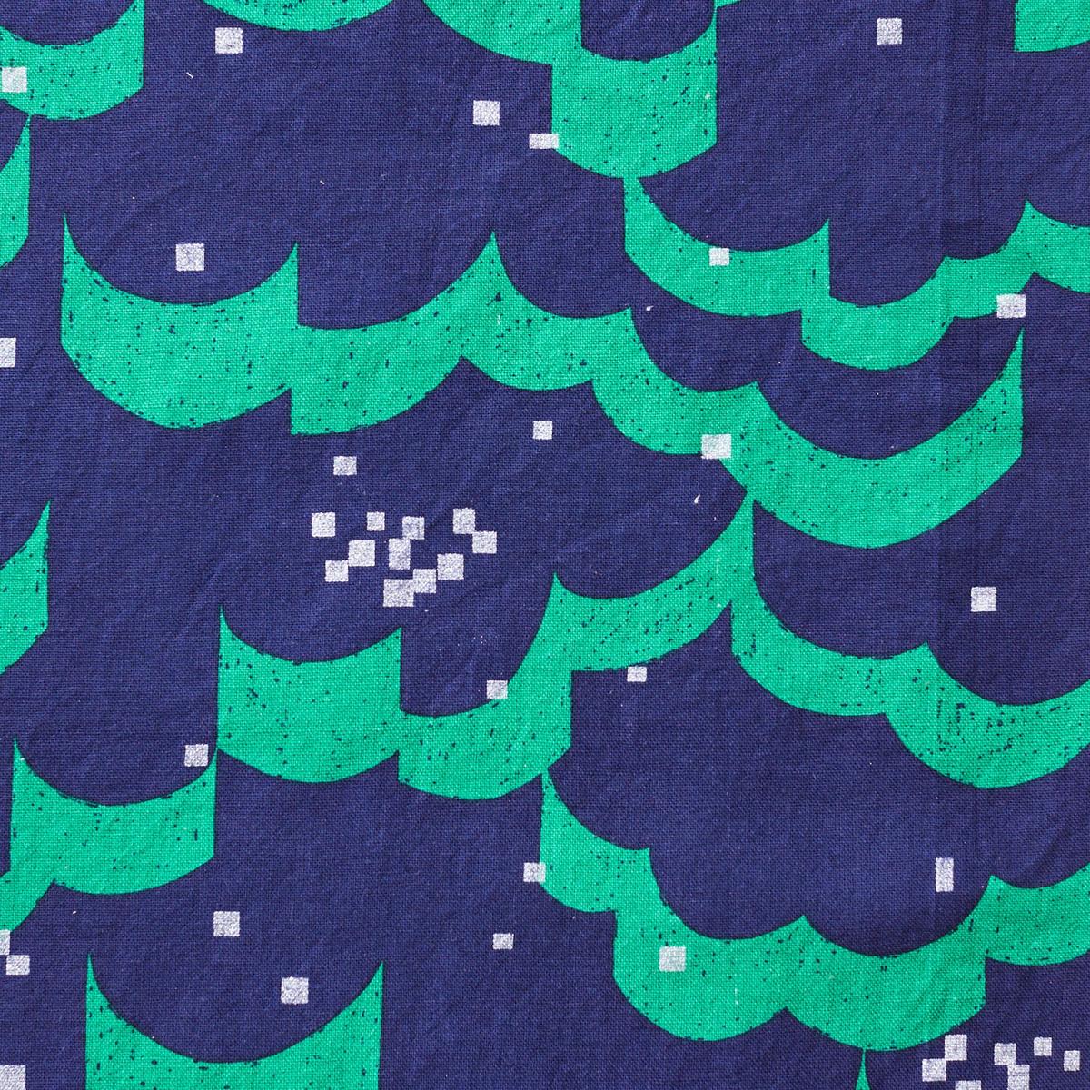 echino Float Cotton Linen Canvas - Navy x Green EKX-98120-21