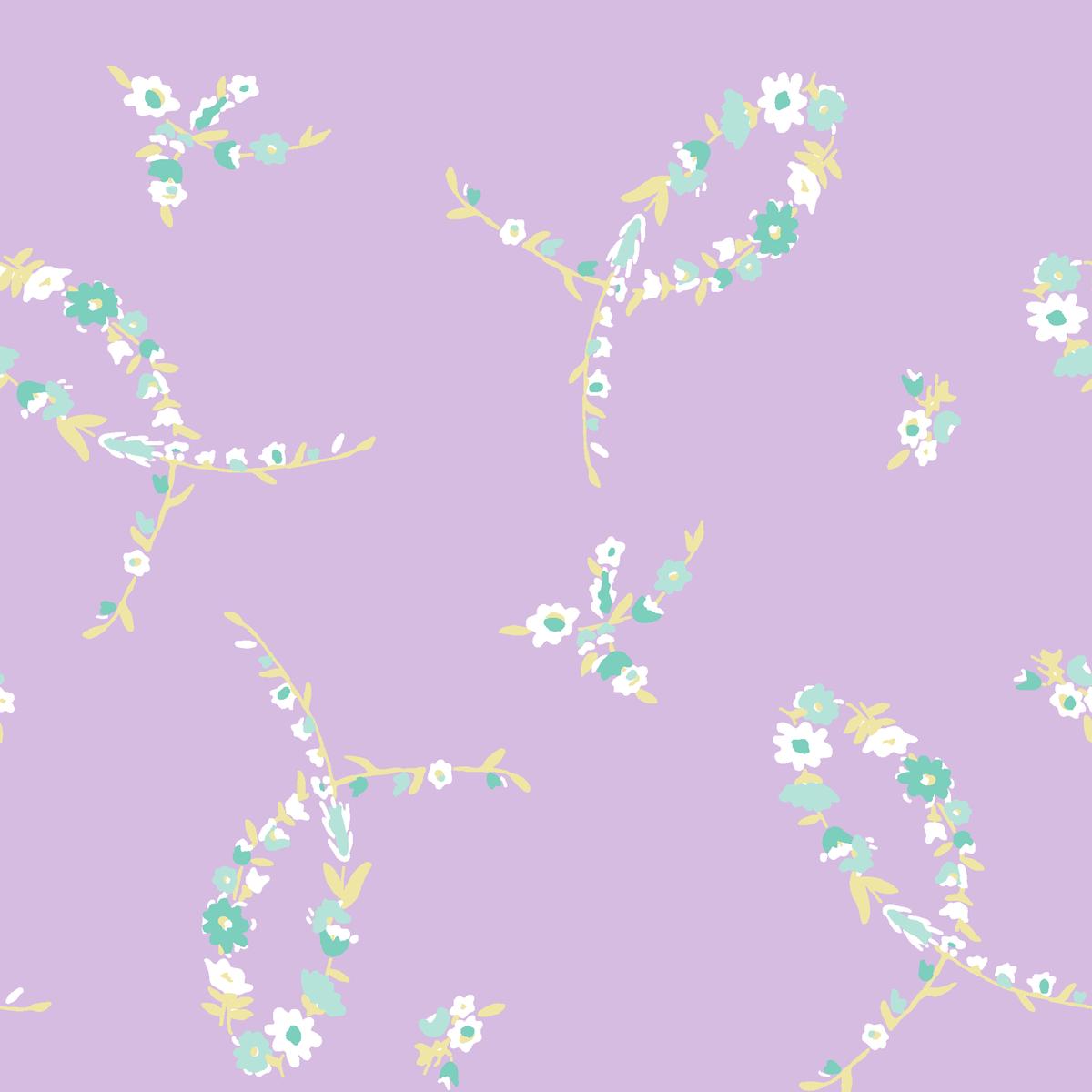 Floral Loops on Lavender Fabric