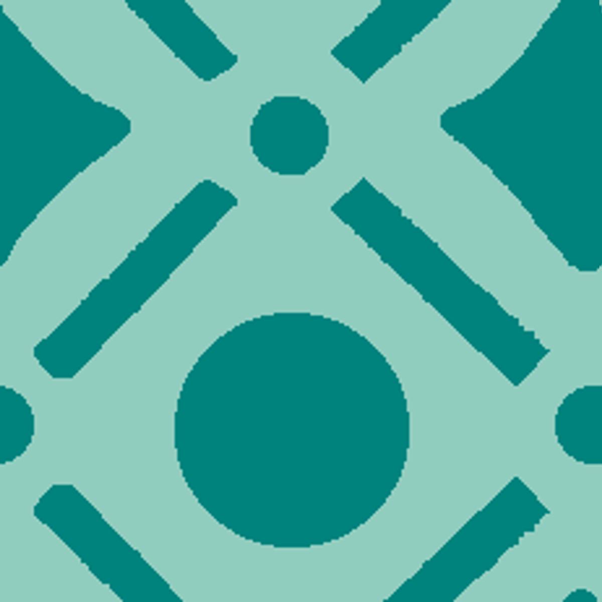 Fresh Geo on Teal Fabric