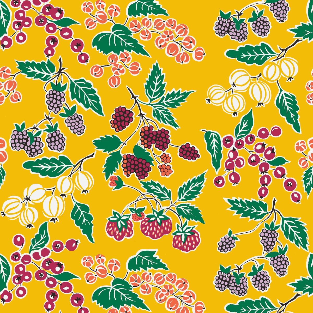 Golden Berry Mix - Vintage Fruit Fabric
