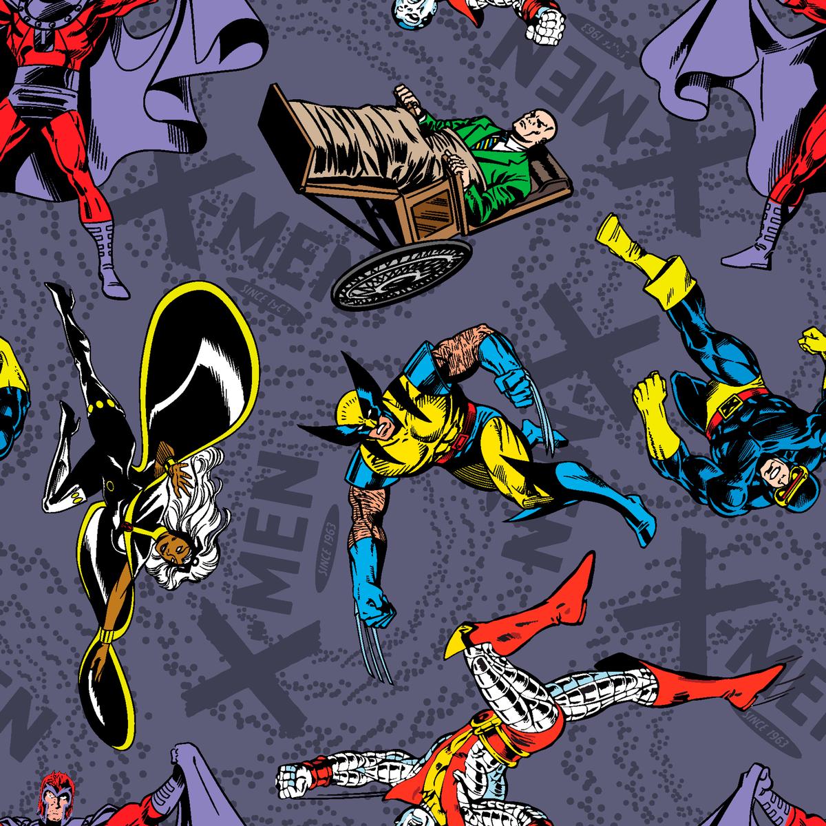 Marvel X-Men Comics Toss on Gray Fabric