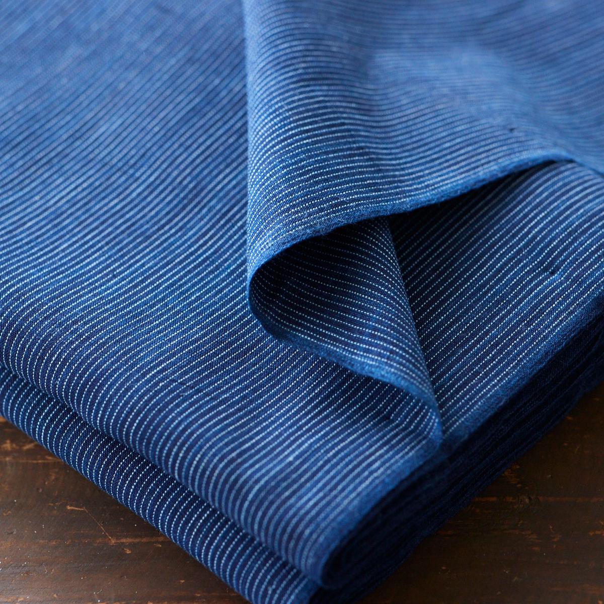 Natural Indigo Yarn-dyed Cotton - Stitch Stripe [15