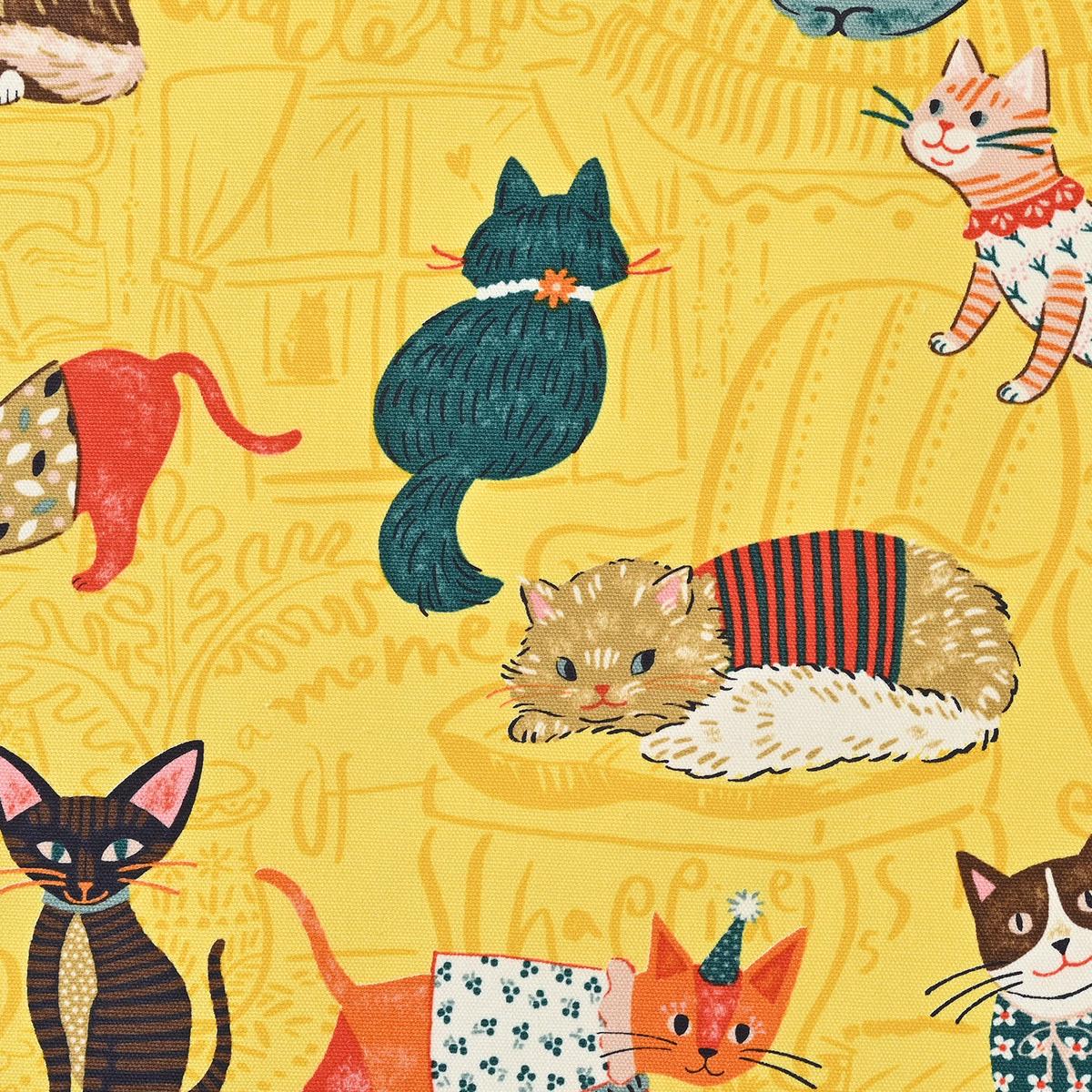 Powerful Animal Cats Oxford - Yellow YGA-71000-1
