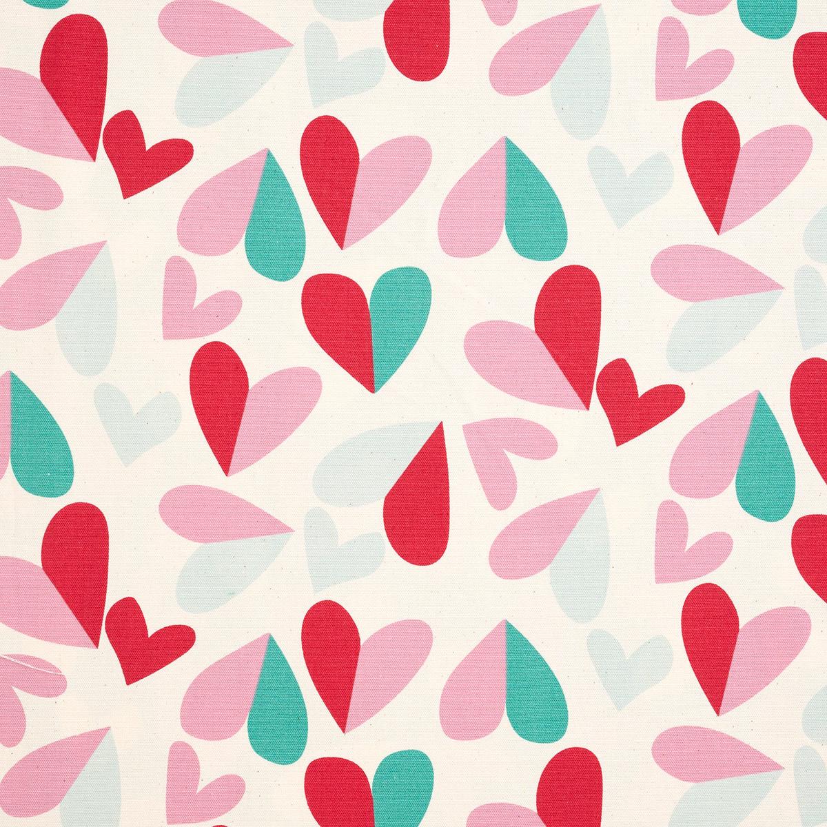 Retro Charm Heart Cotton Oxford - White YKA-36010-3
