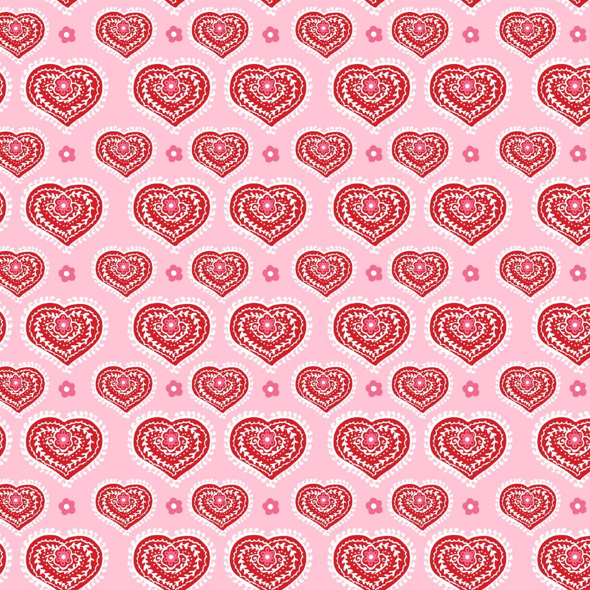 Tatted Heart on Blush Fabric