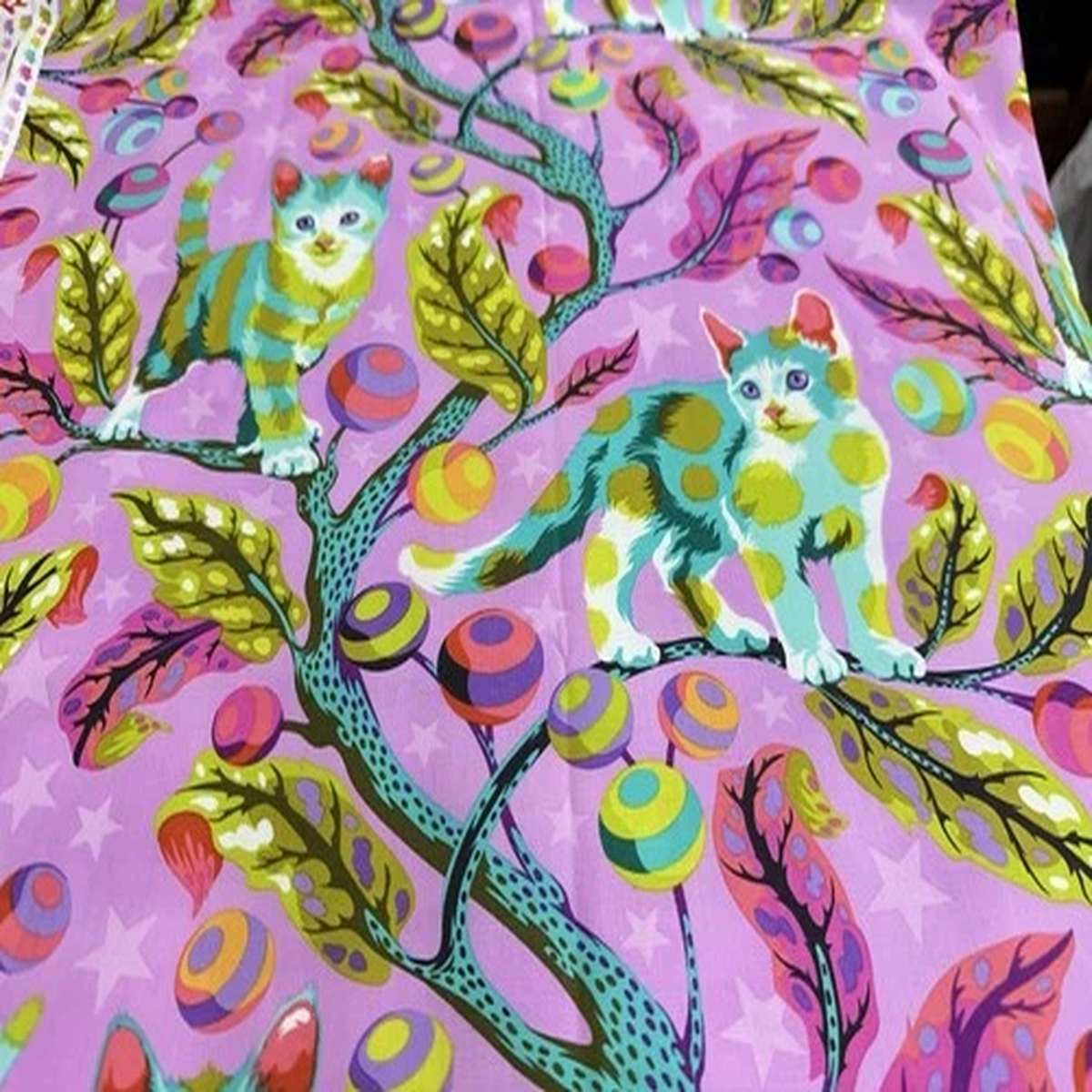 1 of 5 yds Mill Creek Kovi Fabric Mod Floral Orange Opal Upholstery 54