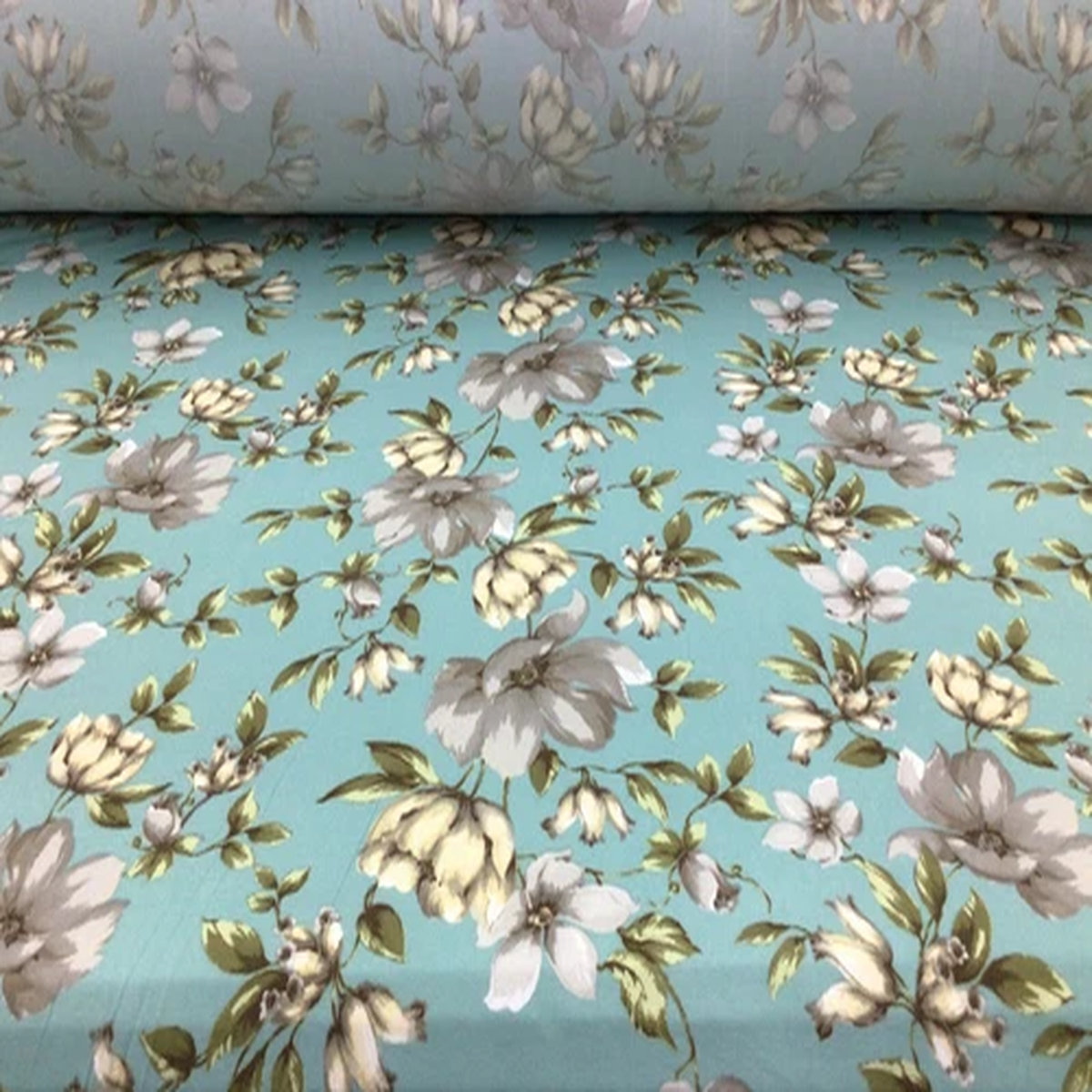 100% Cotton Fabric Lots And Lots of Rope on Blue Background -  By the Yard