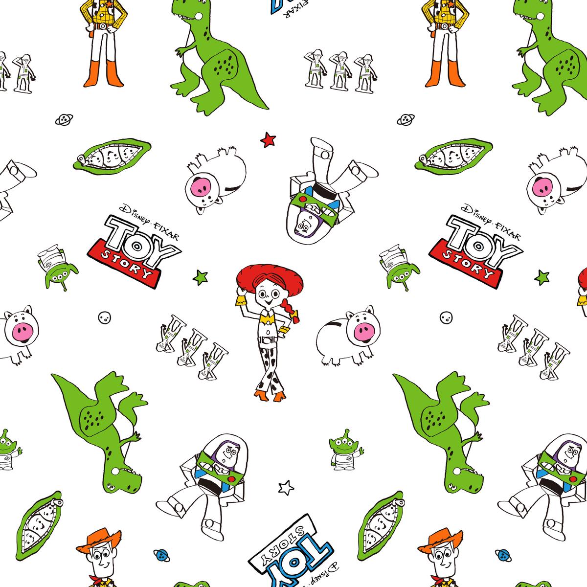 Disney and Pixar's Toy Story Character Drawings Fabric