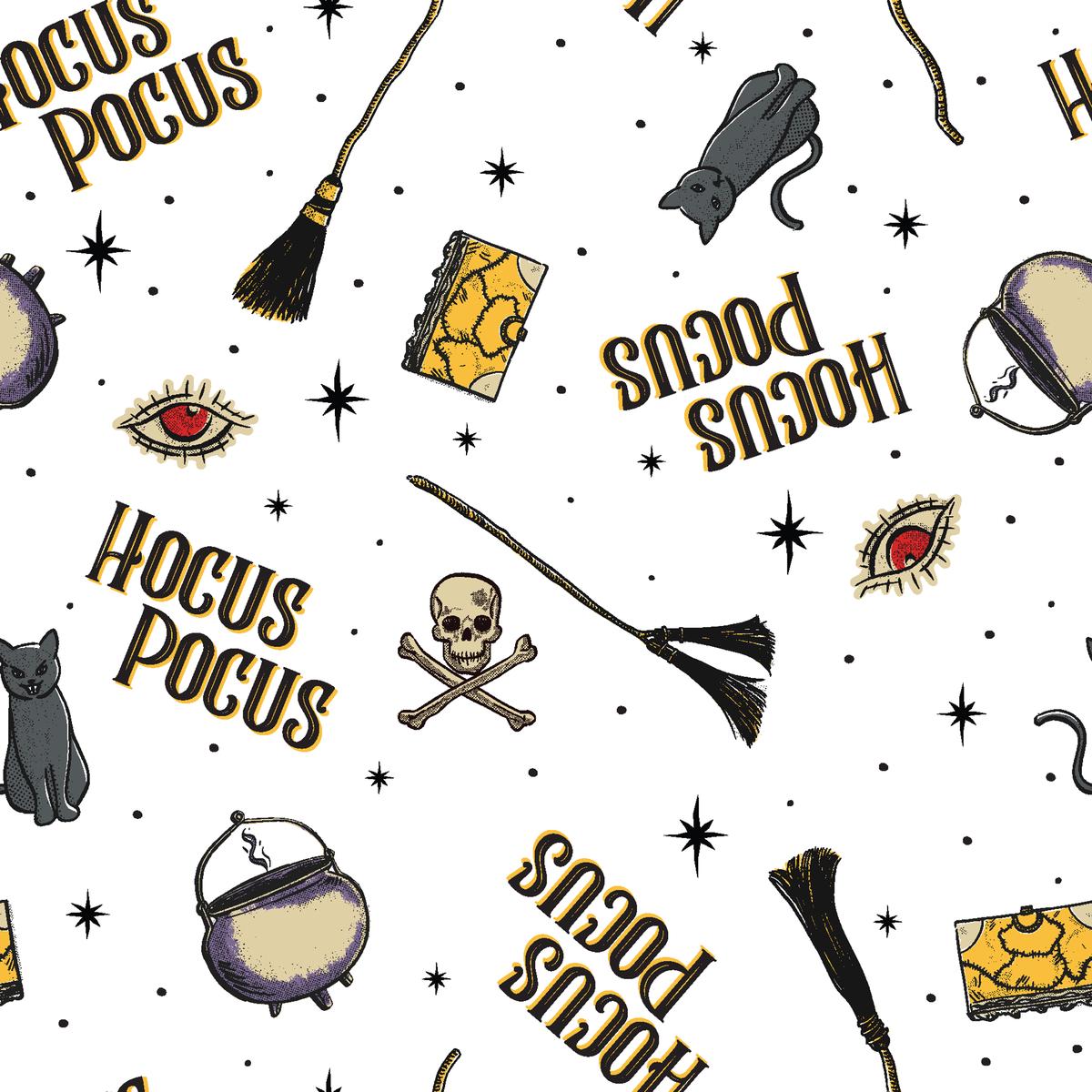 Disney Hocus Pocus White Mystic Icons Fabric