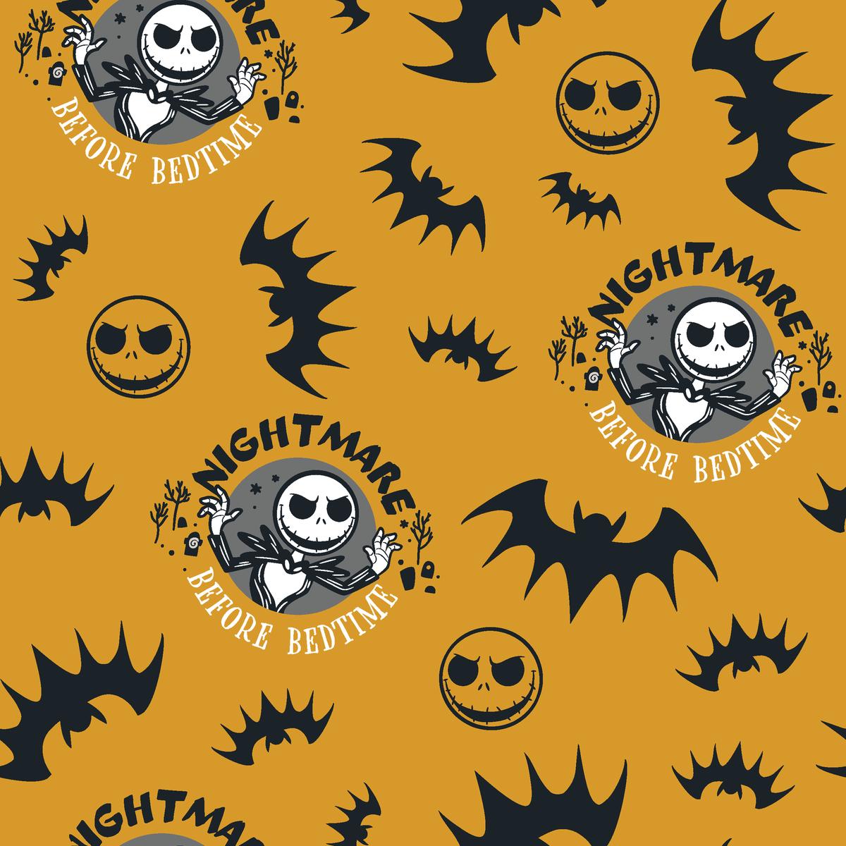 Disney Tim Burton's The Nightmare Before Christmas Flying Bats Fabric
