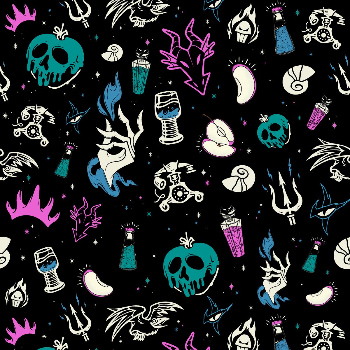 Disney Villain Icons - Gothic Black Fabric