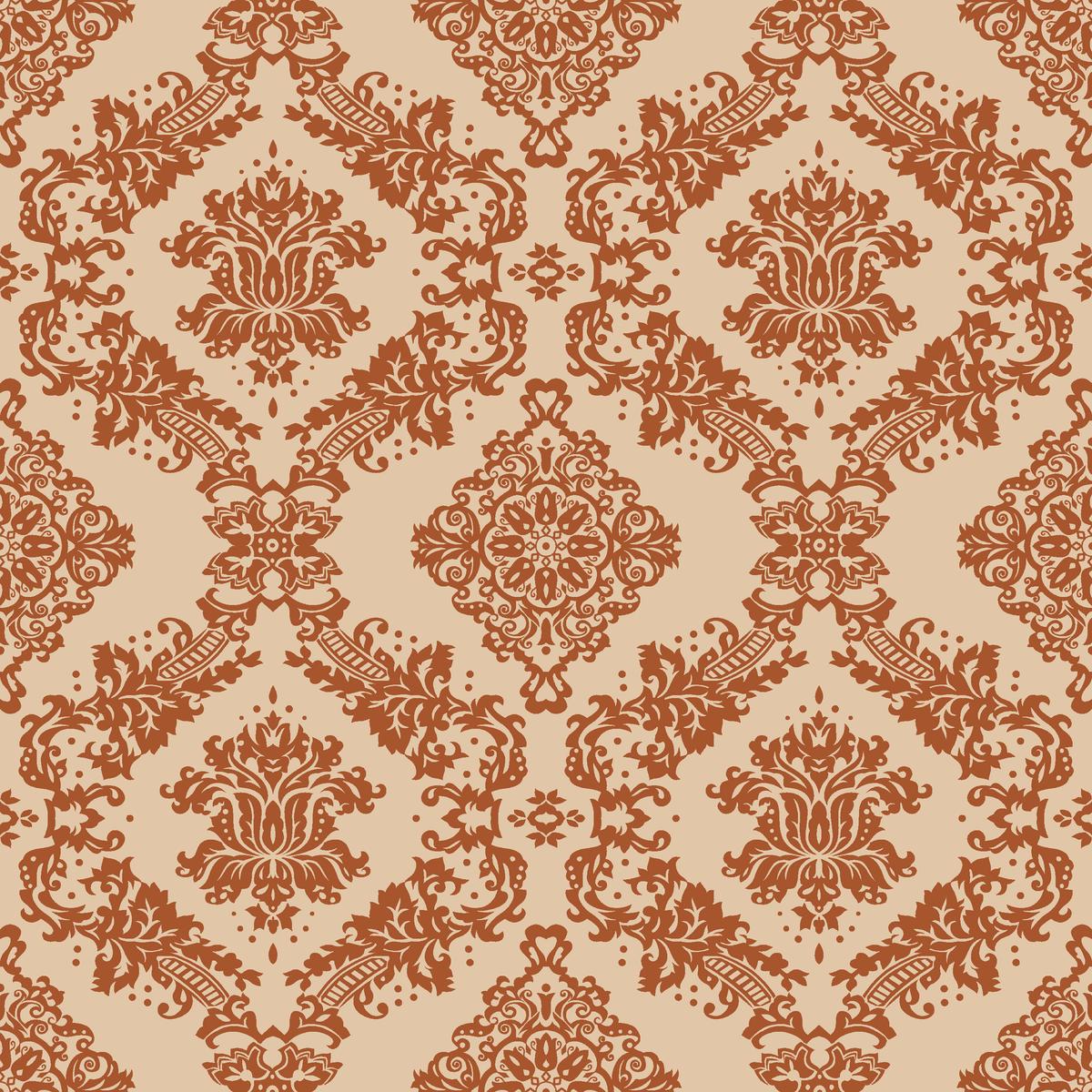 Divine Damask on Cinnamon Fabric