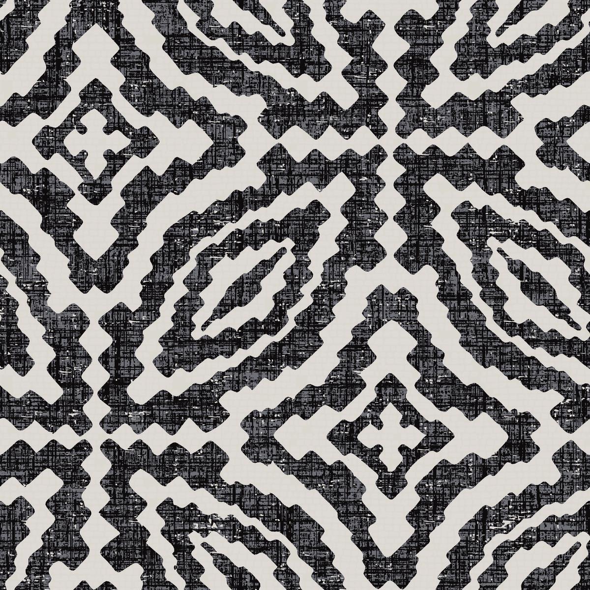 Geometric Black and White Tribal Fabric