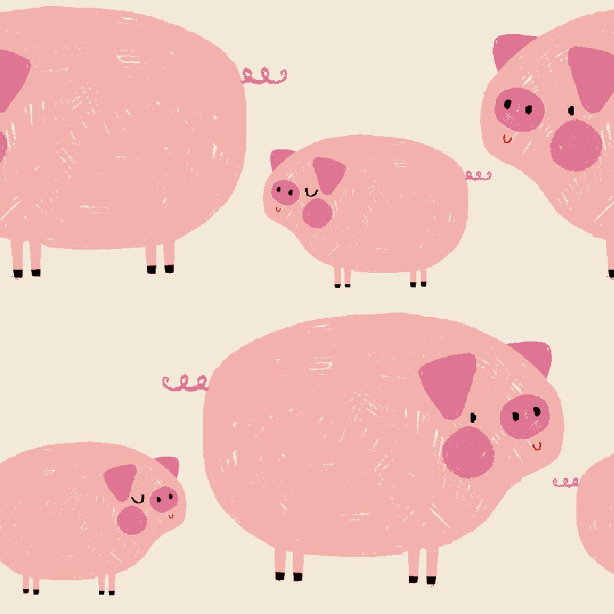 Little Piggy - Playful Farm Fabric