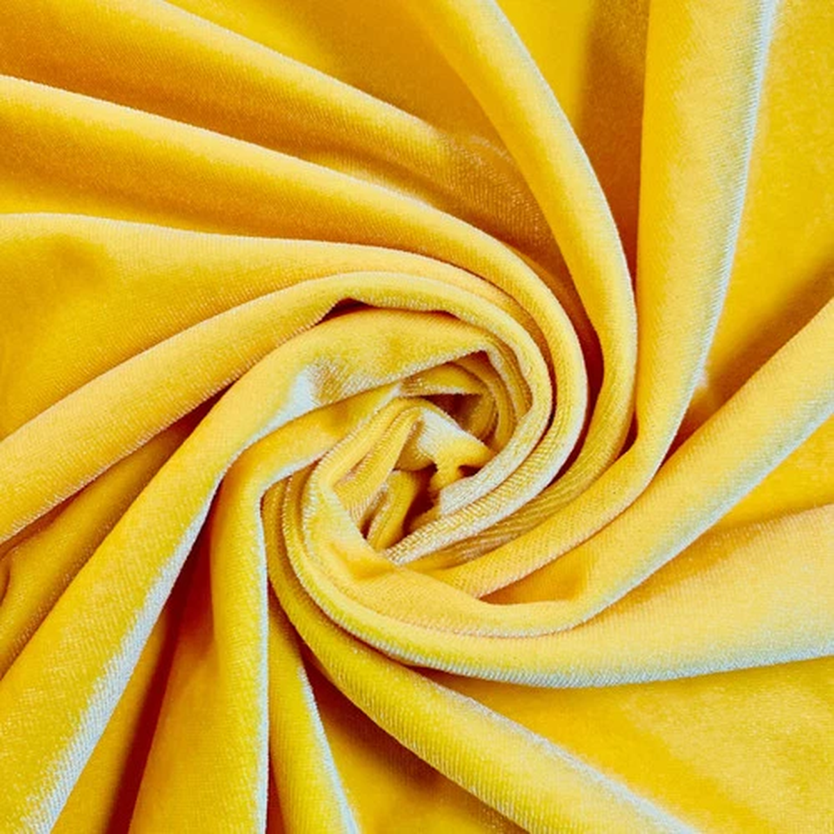 Princess YELLOW Polyester Spandex Stretch Velvet Fabric by the Yard for Tops, D