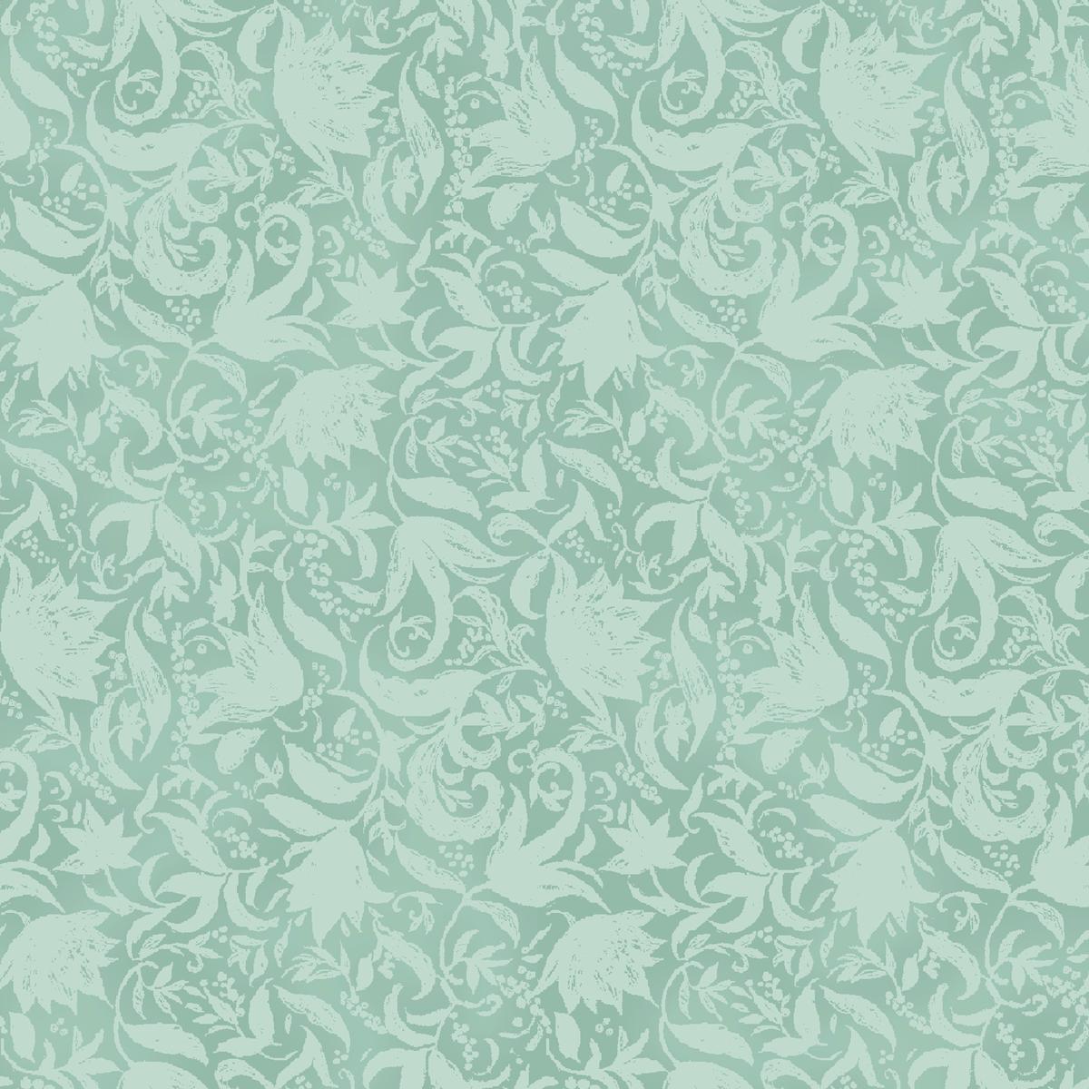 Susan Winget - Whispering Botanica - Mint Floral Fabric
