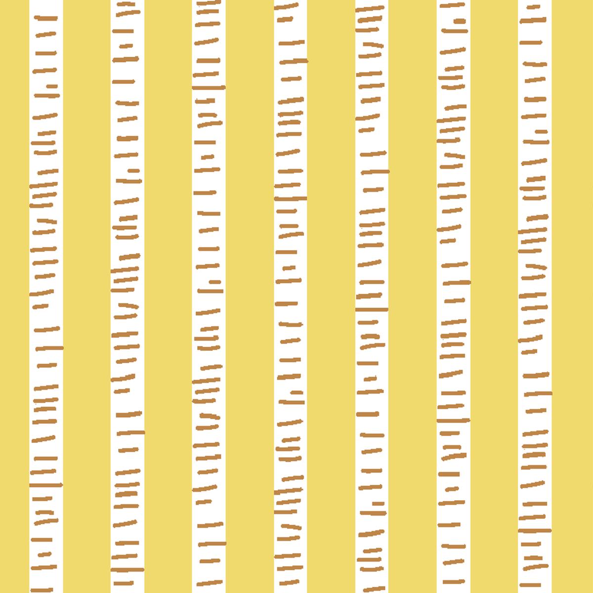 Birch Stripes on Gold Fabric