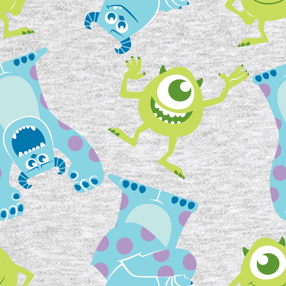 Disney and Pixar's Monsters, Inc. Gray Playful Character Fabric