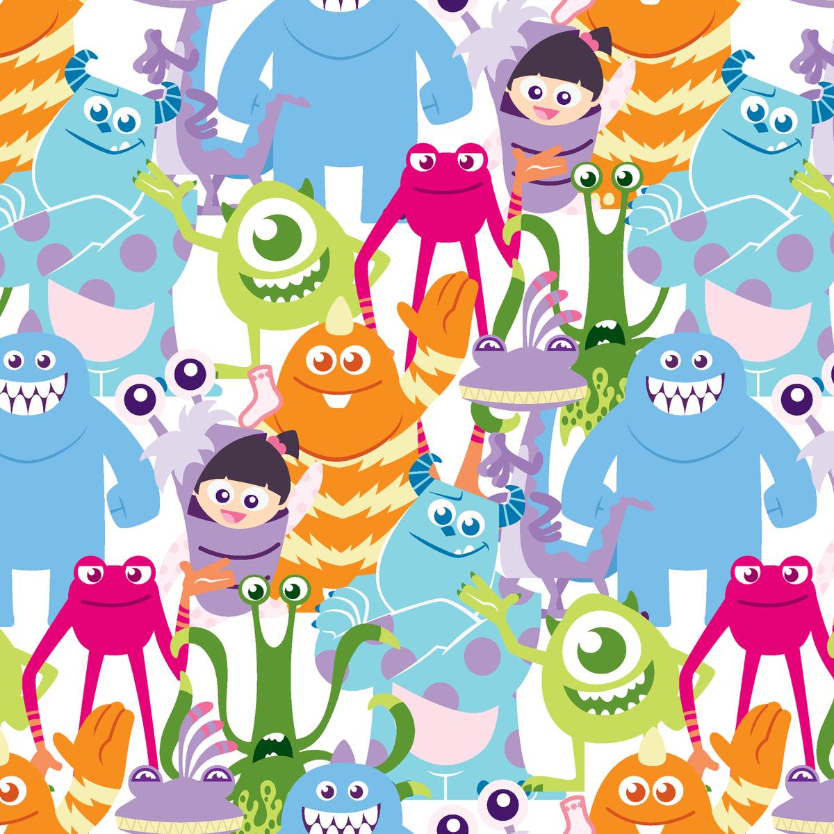 Disney and Pixar's Monsters, Inc. Packed Monster Character Fabric