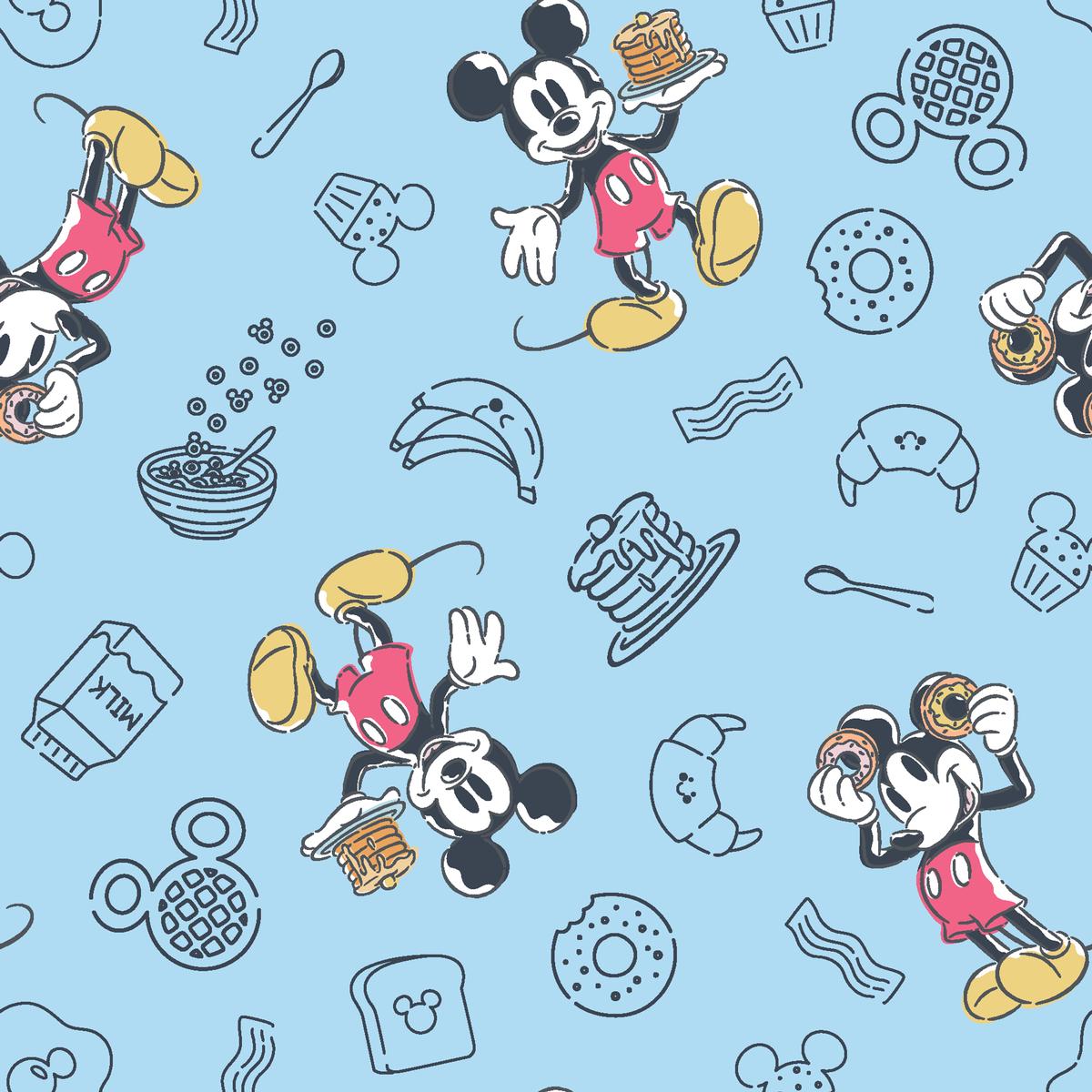 Disney Mickey Mouse Chef on Blue Fabric