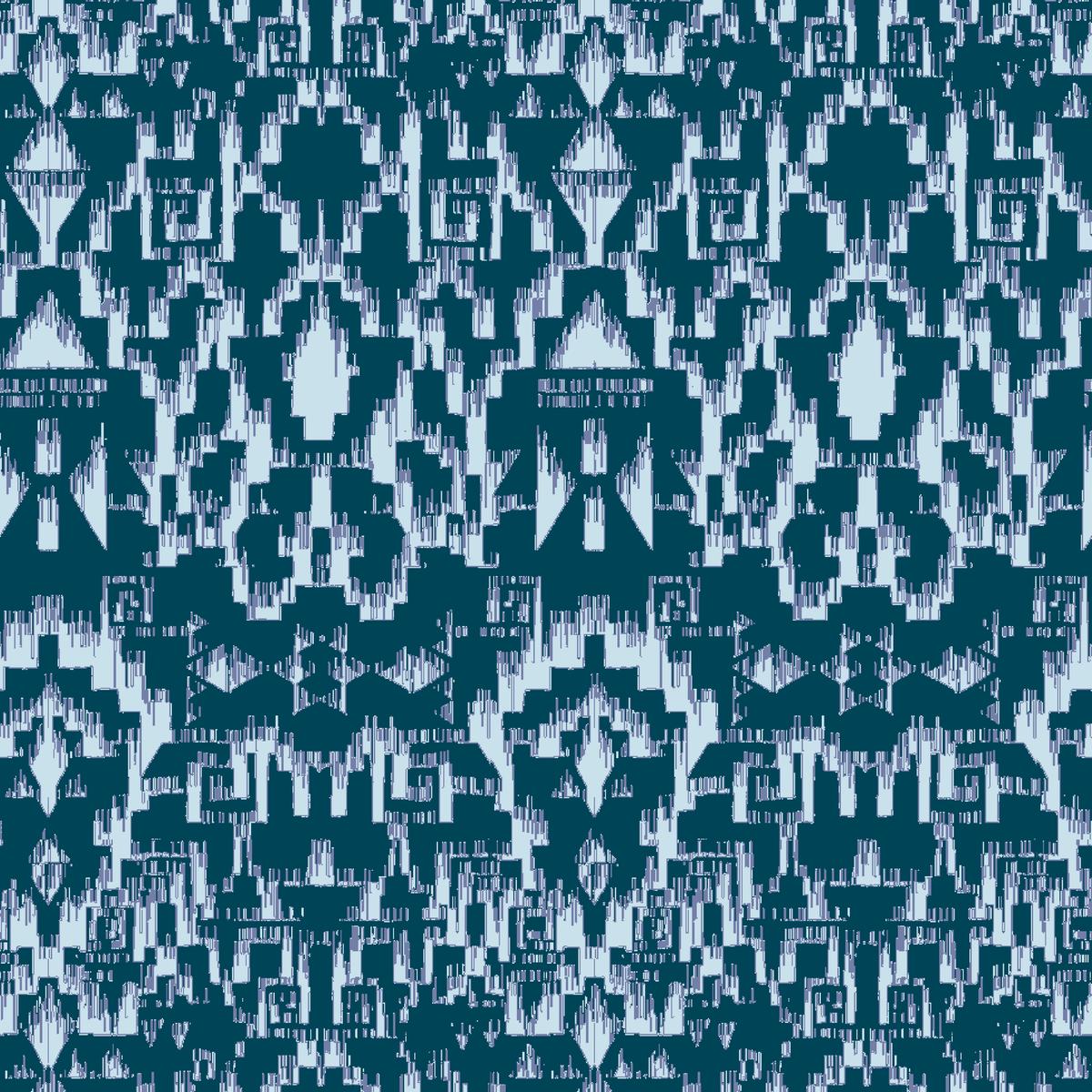 Echo Ikat on Blue Fabric