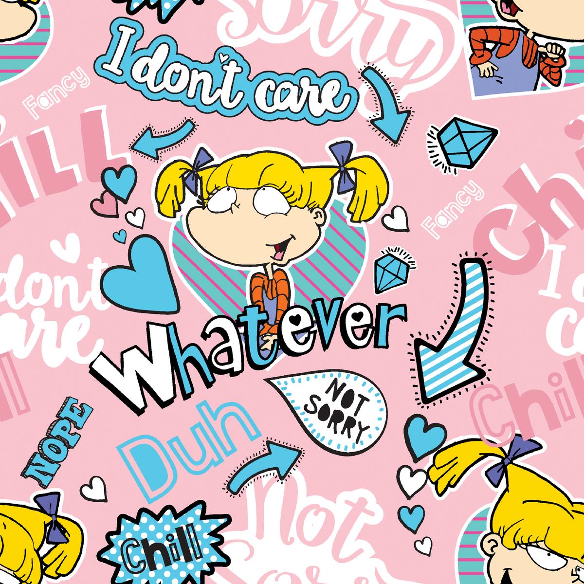 Nickelodeon Rugrats - Whatever Mood - Pink Cartoon Fabric