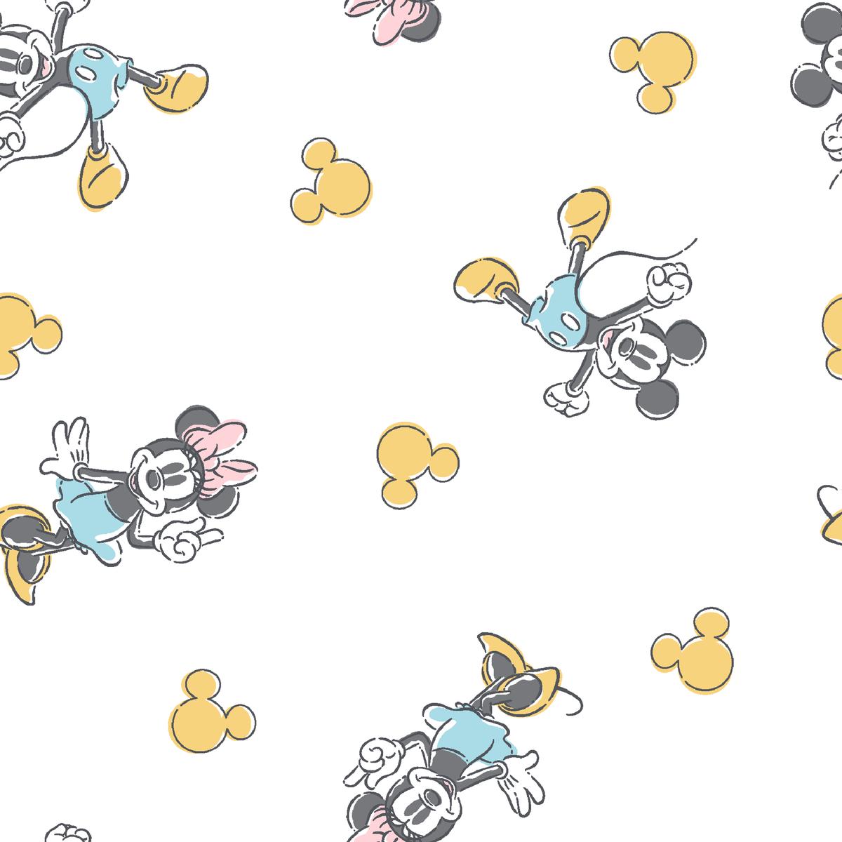 Disney Mickey and Minnie Icon Ears Sketch Fabric