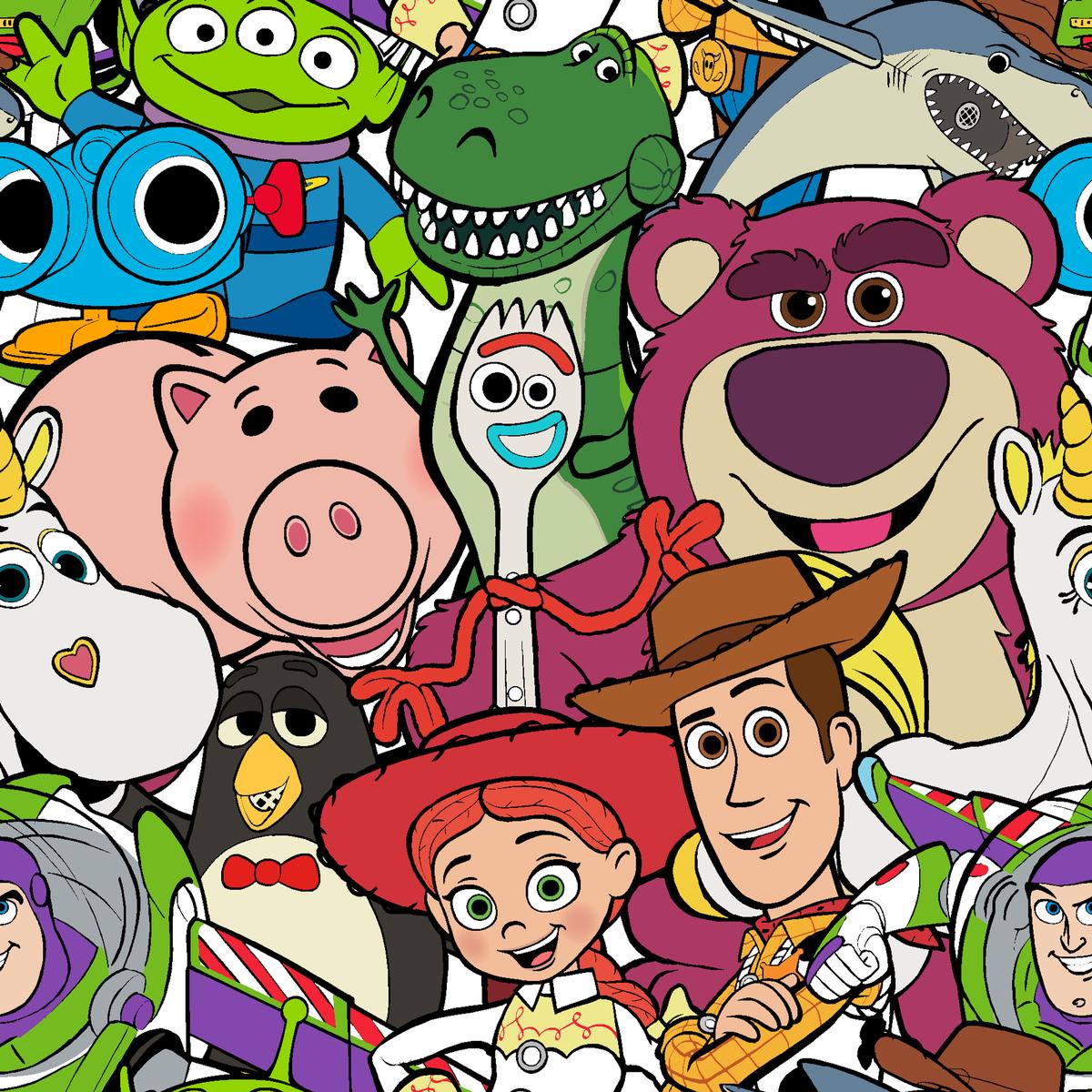 Disney Pixar Toy Story Packed Characters Fabric