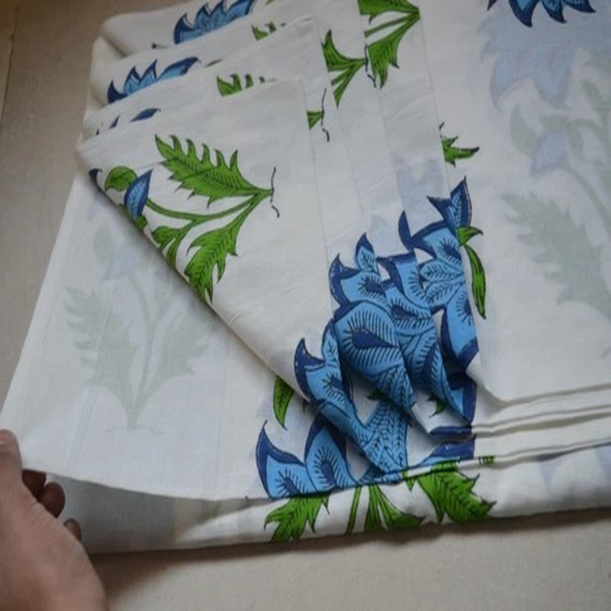 Hand Block 100%Cotton New Floral Fabric 15 Yard NO TARRIF CHARGES 100% ZK-113